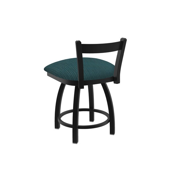 Holland Bar Stool Co 18" Low Back Swivel Vanity Stool, Black Wrinkle, Graph Tidal Seat - 82118BW022