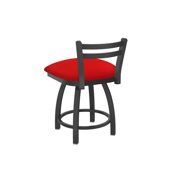 Holland Bar Stool Co 18" Low Back Swivel Vanity Stool, Pewter Finish, Canter Red Seat - 41118PW011