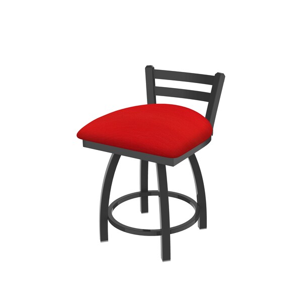Holland Bar Stool Co 18" Low Back Swivel Vanity Stool, Pewter Finish, Canter Red Seat - 41118PW011