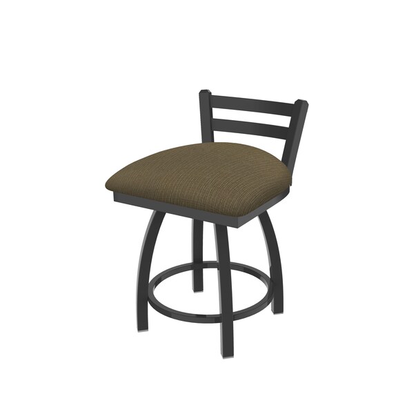 Holland Bar Stool Co 18" Low Back Swivel Vanity Stool, Pewter Finish, Graph Cork Seat - 41118PW017