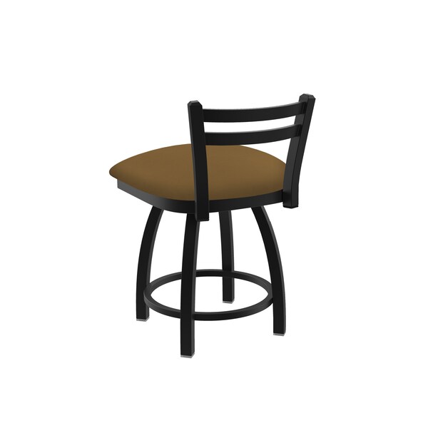 Holland Bar Stool Co 18" Low Back Swivel Vanity Stool, Black Wrinkle, Canter Saddle Seat - 41118BW012
