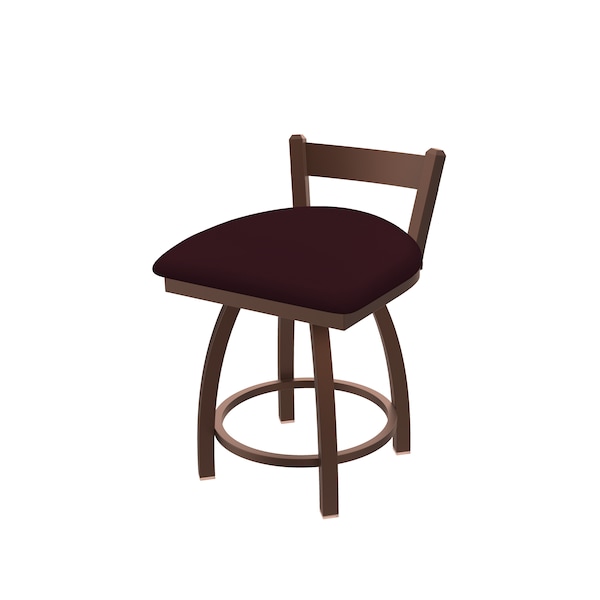 Holland Bar Stool Co 18" Low Back Swivel Vanity Stool, Bronze Finish, Canter Bordeaux Seat - 82118BZ005