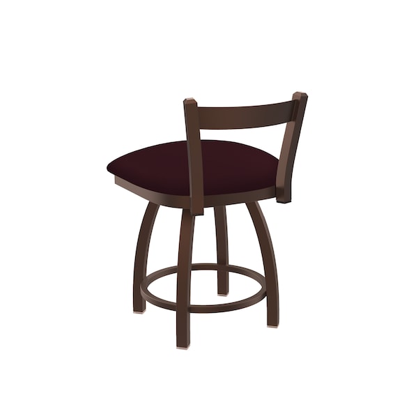 Holland Bar Stool Co 18" Low Back Swivel Vanity Stool, Bronze Finish, Canter Bordeaux Seat - 82118BZ005