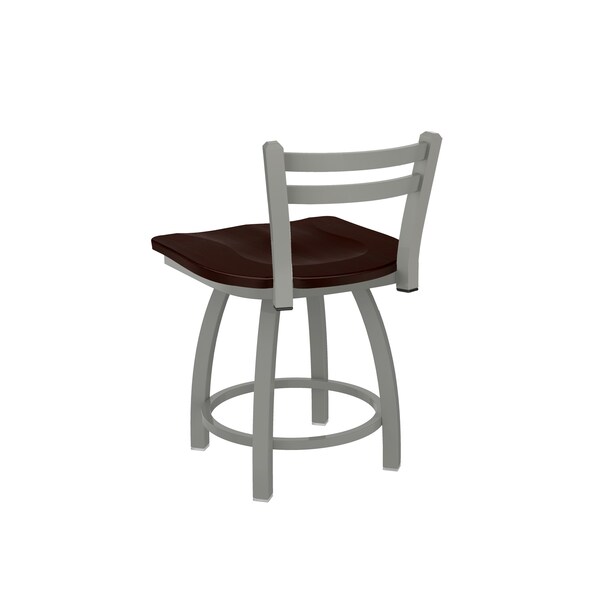 Holland Bar Stool Co 18" Low Back Swivel Vanity Stool, Nickel Finish, Dark Cherry Maple Seat - 41118ANDCMPL