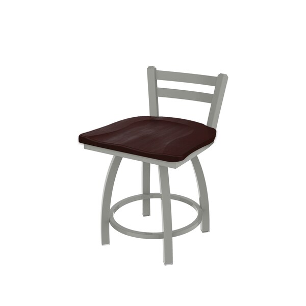 Holland Bar Stool Co 18" Low Back Swivel Vanity Stool, Nickel Finish, Dark Cherry Maple Seat - 41118ANDCMPL