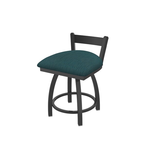 Holland Bar Stool Co 18" Low Back Swivel Vanity Stool, Pewter Finish, Graph Tidal Seat - 82118PW022