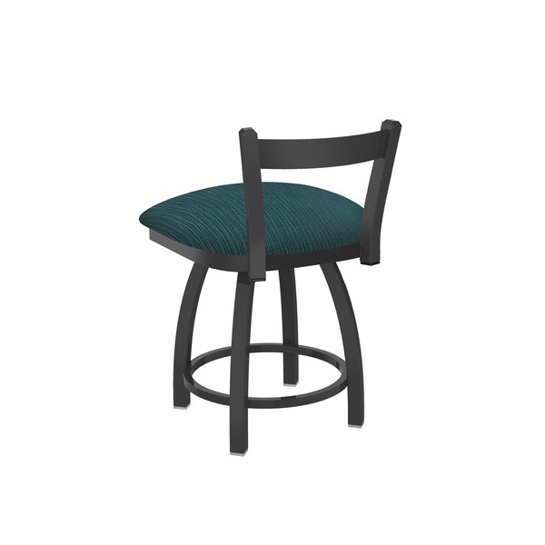 Holland Bar Stool Co 18" Low Back Swivel Vanity Stool, Pewter Finish, Graph Tidal Seat - 82118PW022