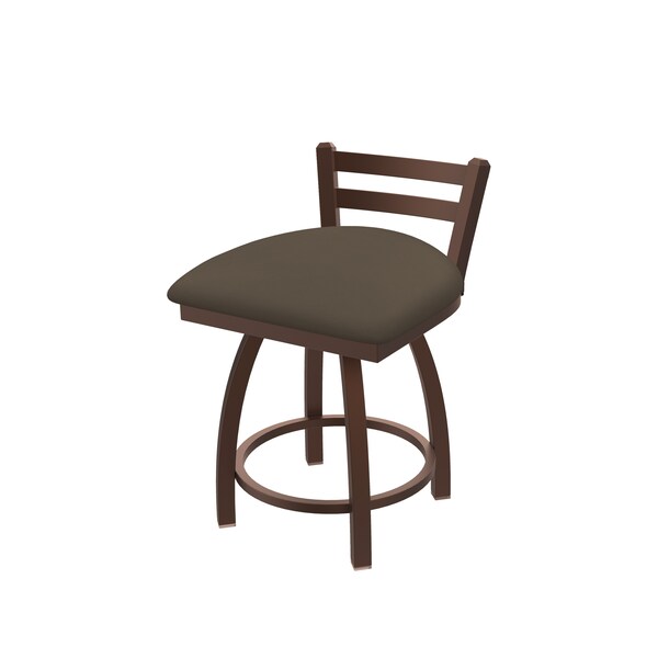 Holland Bar Stool Co 18" Low Back Swivel Vanity Stool, Bronze Finish, Canter Earth Seat - 41118BZ006
