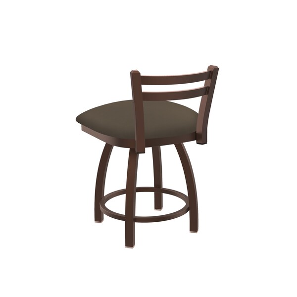 Holland Bar Stool Co 18" Low Back Swivel Vanity Stool, Bronze Finish, Canter Earth Seat - 41118BZ006