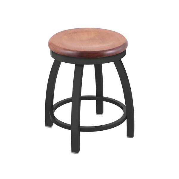 Holland Bar Stool Co 18" Swivel Vanity Stool, Pewter Finish, Med Maple Seat - 80218PWMEDMPL