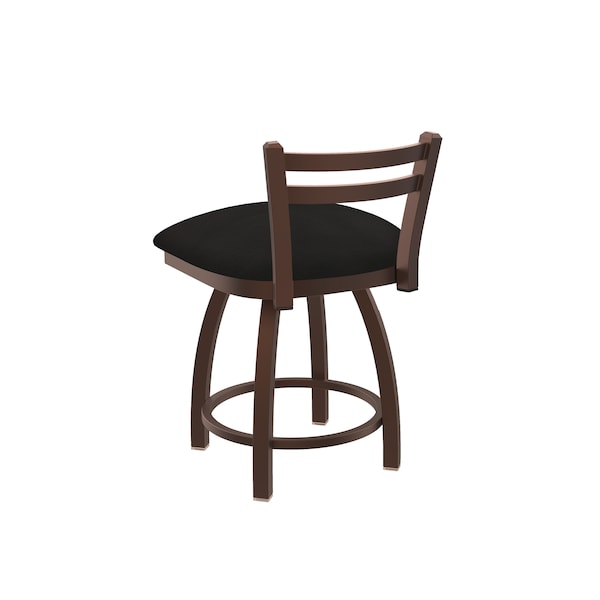 Holland Bar Stool Co 18" Low Back Swivel Vanity Stool, Bronze Finish, Canter Espresso Seat - 41118BZ003