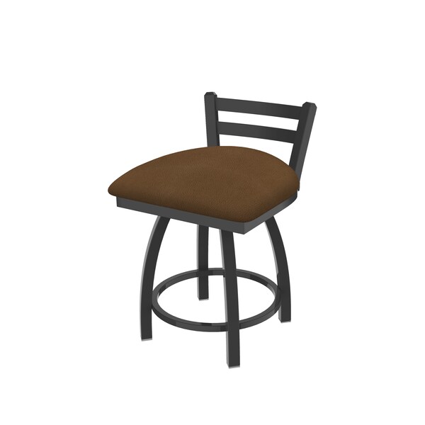 Holland Bar Stool Co 18" Low Back Swivel Vanity Stool, Pewter Finish, Rein Thatch Seat - 41118PW026