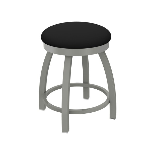 Holland Bar Stool Co 18" Swivel Vanity Stool, Nickel Finish, Black Vinyl Seat - 80218ANBLKVINYL