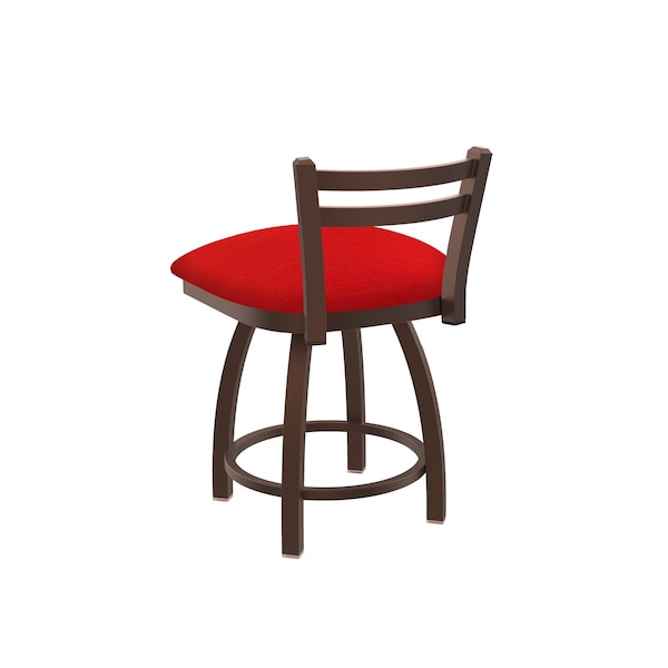 Holland Bar Stool Co 18" Low Back Swivel Vanity Stool, Bronze Finish, Canter Red Seat - 41118BZ011