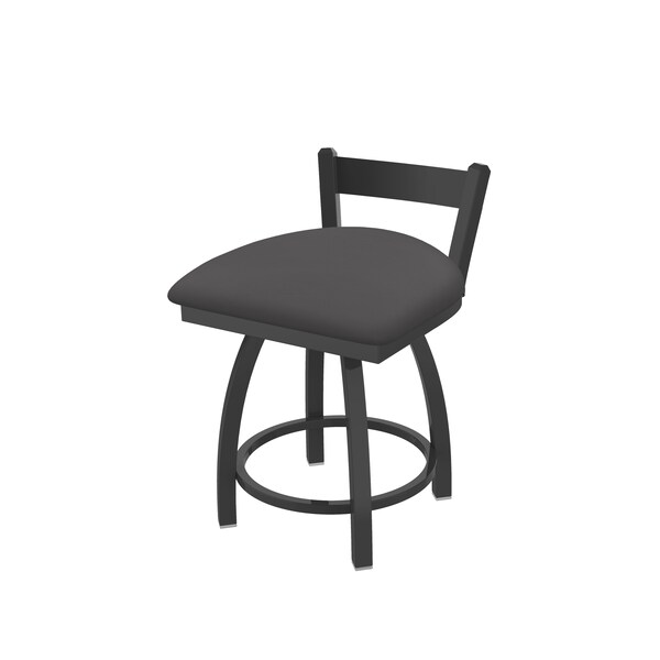 Holland Bar Stool Co 18" Low Back Swivel Vanity Stool, Pewter Finish, Canter Storm Seat - 82118PW004