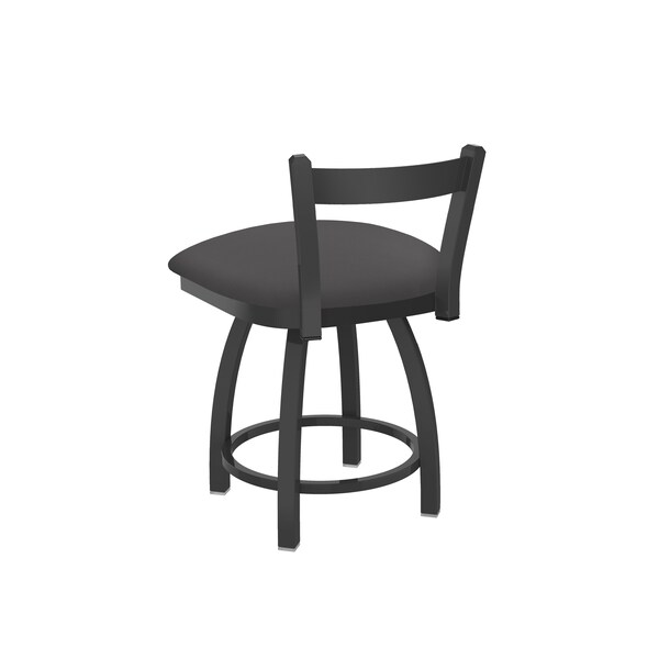 Holland Bar Stool Co 18" Low Back Swivel Vanity Stool, Pewter Finish, Canter Storm Seat - 82118PW004