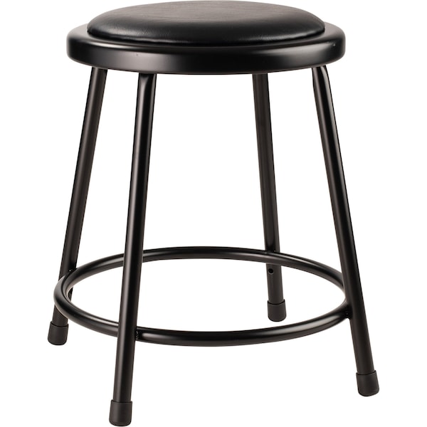 National Public Seating Stool, Steel, Vinyl, Black, 18" - 6418-10