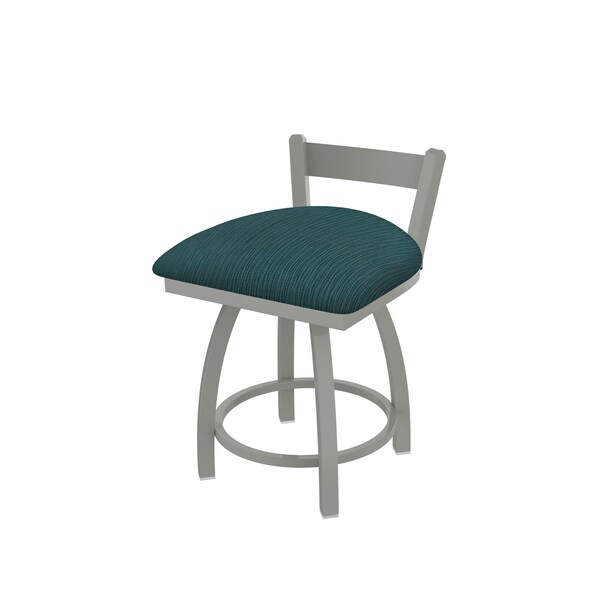 Holland Bar Stool Co 18" Low Back Swivel Vanity Stool, Nickel Finish, Graph Tidal Seat - 82118AN022