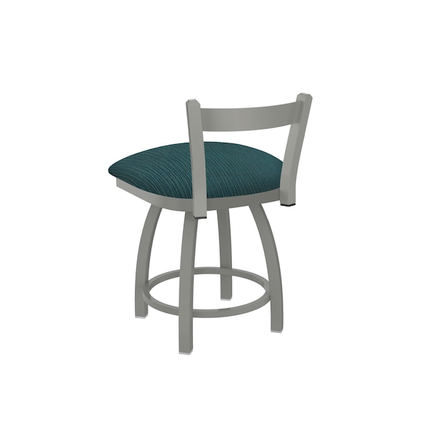 Holland Bar Stool Co 18" Low Back Swivel Vanity Stool, Nickel Finish, Graph Tidal Seat - 82118AN022