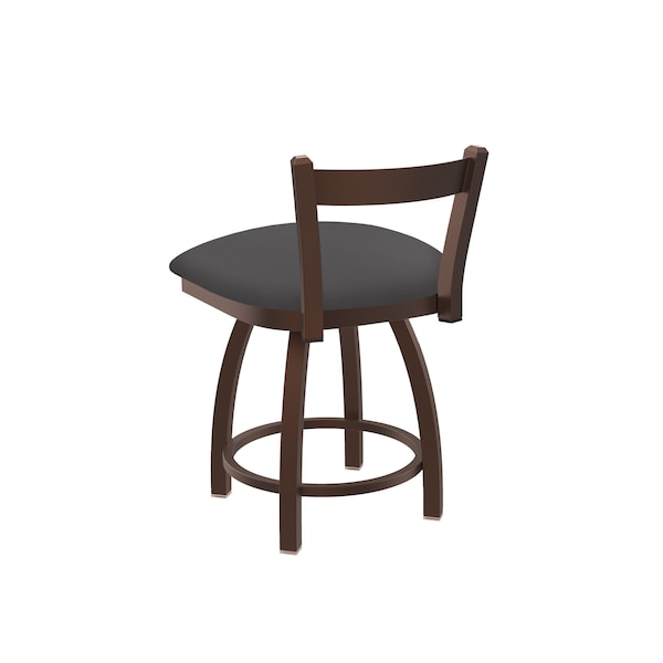 Holland Bar Stool Co 18" Low Back Swivel Vanity Stool, Bronze Finish, Canter Storm Seat - 82118BZ004
