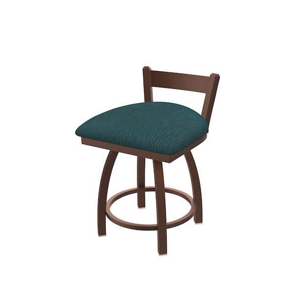 Holland Bar Stool Co 18" Low Back Swivel Vanity Stool, Bronze Finish, Graph Tidal Seat - 82118BZ022