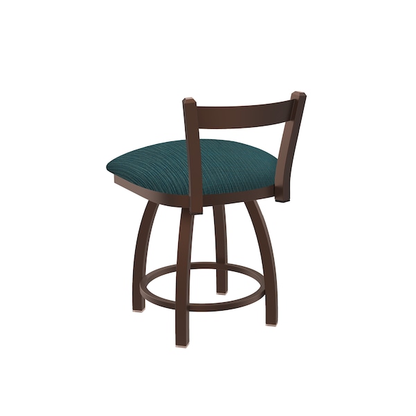 Holland Bar Stool Co 18" Low Back Swivel Vanity Stool, Bronze Finish, Graph Tidal Seat - 82118BZ022
