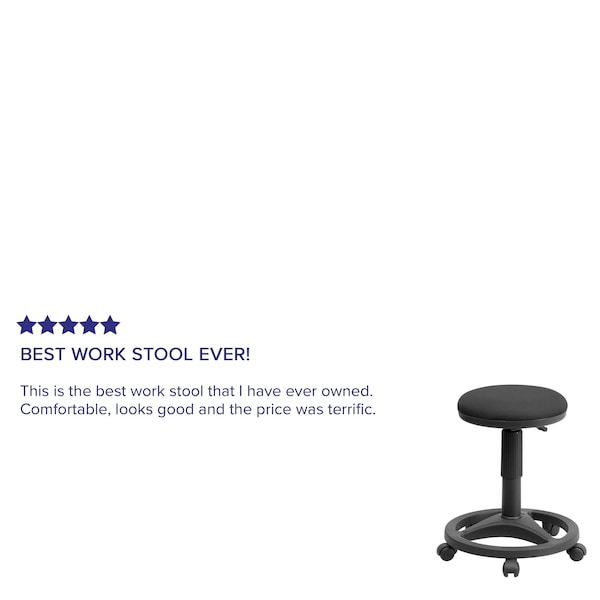 Flash Furniture Fabric Stool w/Foot Ring, Black - WL-905DG-GG
