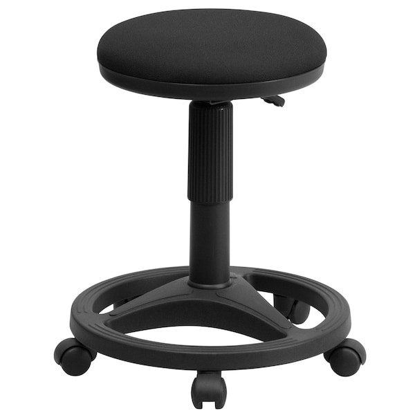 Flash Furniture Fabric Stool w/Foot Ring, Black - WL-905DG-GG