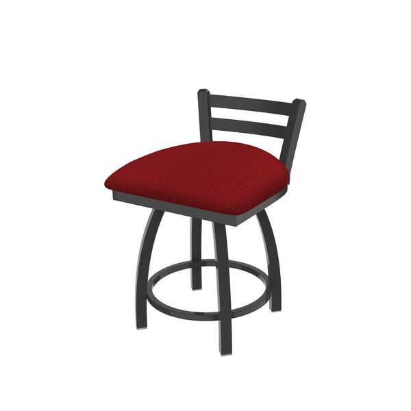 Holland Bar Stool Co 18" Low Back Swivel Vanity Stool, Pewter Finish, Graph Ruby Seat - 41118PW016