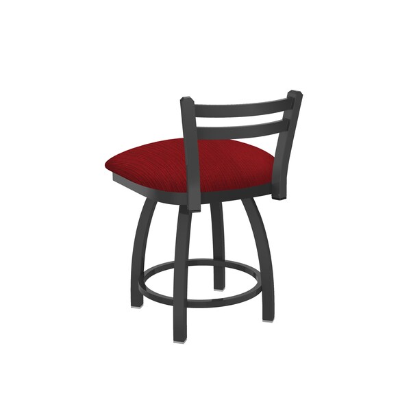 Holland Bar Stool Co 18" Low Back Swivel Vanity Stool, Pewter Finish, Graph Ruby Seat - 41118PW016