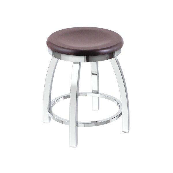 Holland Bar Stool Co 18" Swivel Vanity Stool, Chrome Finish, Dark Cherry Maple Seat - 80218CHDCMPL