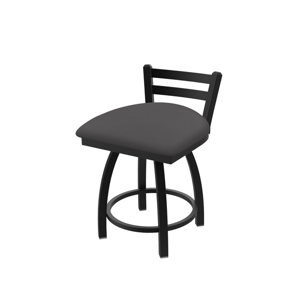 Holland Bar Stool Co 18" Low Back Swivel Vanity Stool, Black Wrinkle, Canter Storm Seat - 41118BW004