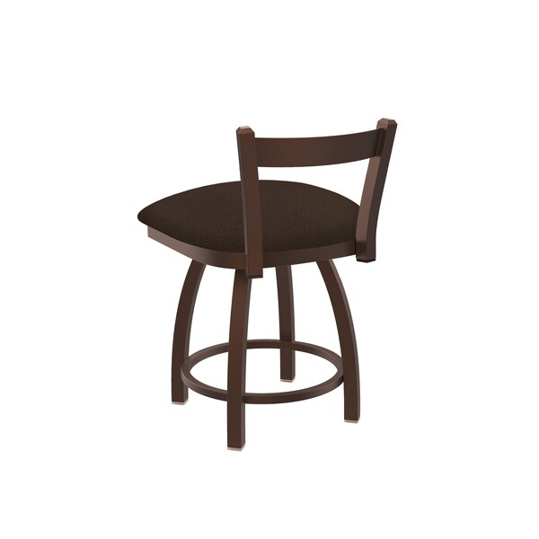 Holland Bar Stool Co 18" Low Back Swivel Vanity Stool, Bronze Finish, Rein Coffee Seat - 82118BZ025