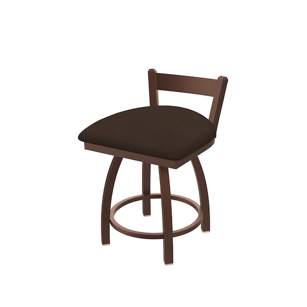 Holland Bar Stool Co 18" Low Back Swivel Vanity Stool, Bronze Finish, Rein Coffee Seat - 82118BZ025