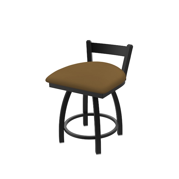 Holland Bar Stool Co 18" Low Back Swivel Vanity Stool, Black Wrinkle, Canter Saddle Seat - 82118BW012