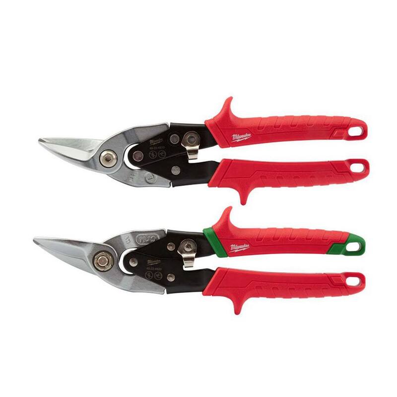 Milwaukee 10 in. Left-Cut Aviation Snips with 10 in. Right-Cut Aviation Snips - 48-22-4510-48-22-4520