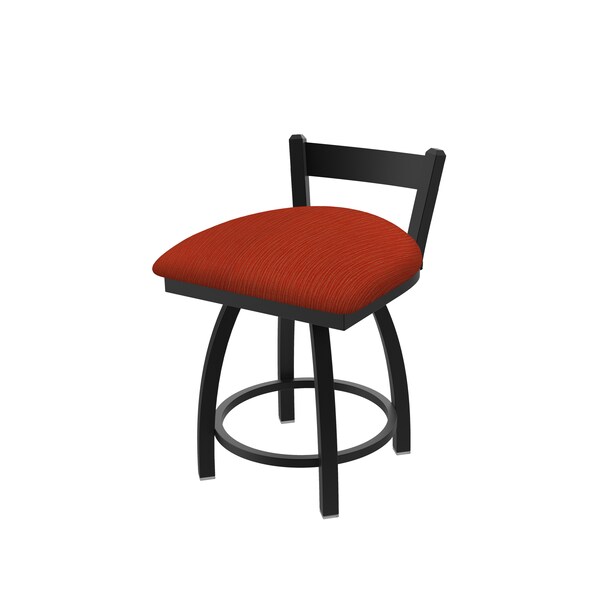 Holland Bar Stool Co 18" Low Back Swivel Vanity Stool, Black Wrinkle, Graph Poppy Seat - 82118BW021