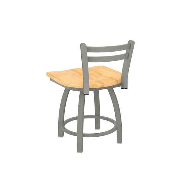 Holland Bar Stool Co 18" Low Back Swivel Vanity Stool, Nickel Finish, Nat Maple Seat - 41118ANNATMPL