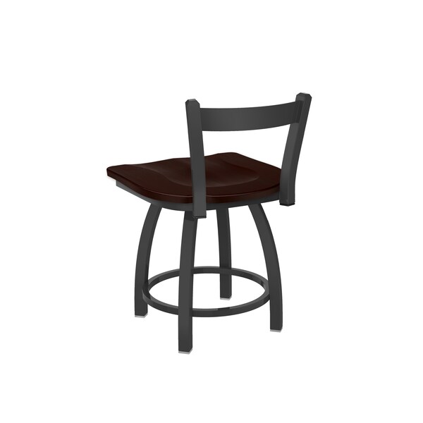 Holland Bar Stool Co 18" Low Back Swivel Vanity Stool, Pewter Finish, Dark Cherry Maple Seat - 82118PWDCMPL
