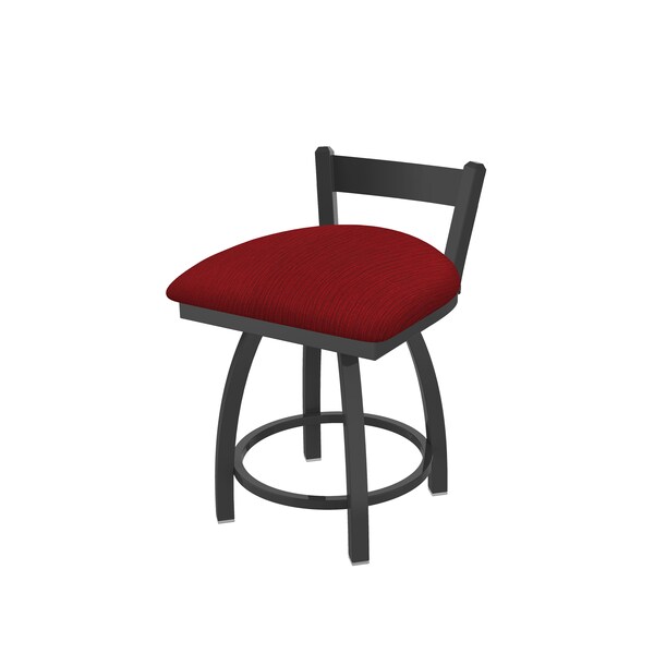 Holland Bar Stool Co 18" Low Back Swivel Vanity Stool, Pewter Finish, Graph Ruby Seat - 82118PW016
