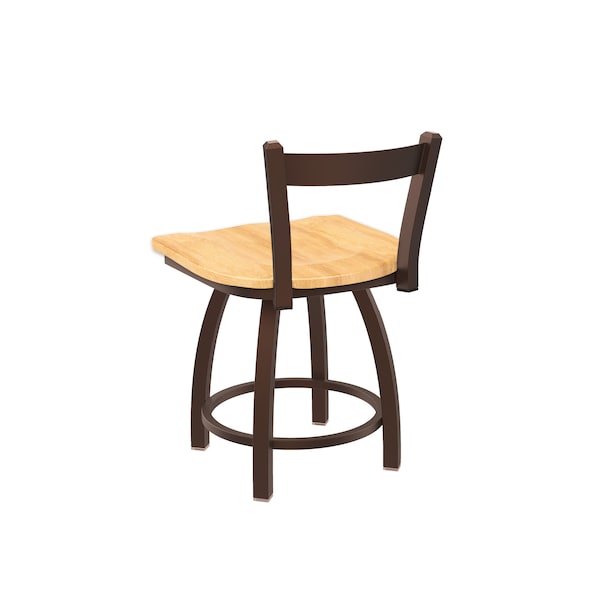 Holland Bar Stool Co 18" Low Back Swivel Vanity Stool, Bronze Finish, Nat Maple Seat - 82118BZNATMPL