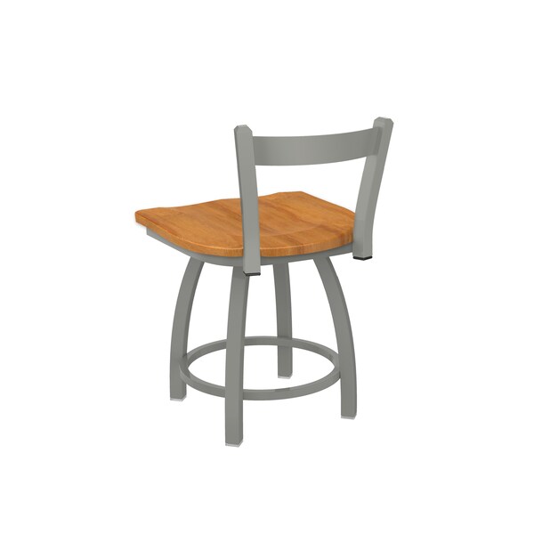 Holland Bar Stool Co 18" Low Back Swivel Vanity Stool, Nickel Finish, Med Maple Seat - 82118ANMEDMPL