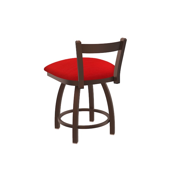 Holland Bar Stool Co 18" Low Back Swivel Vanity Stool, Bronze Finish, Canter Red Seat - 82118BZ011