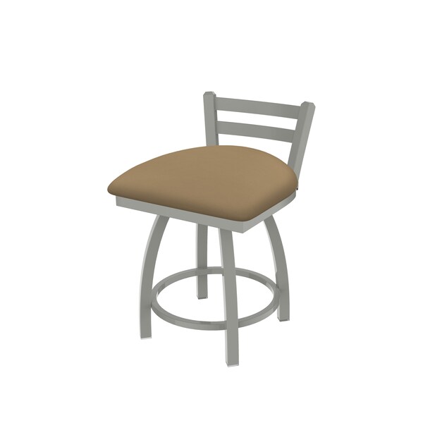 Holland Bar Stool Co 18" Low Back Swivel Vanity Stool, Nickel Finish, Canter Sand Seat - 41118AN013