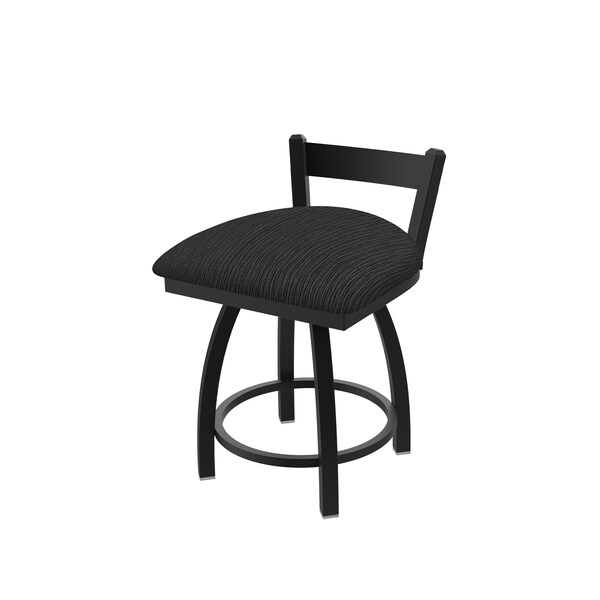 Holland Bar Stool Co 18" Low Back Swivel Vanity Stool, Black Wrinkle, Graph Coal Seat - 82118BW018