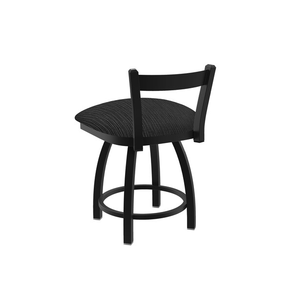 Holland Bar Stool Co 18" Low Back Swivel Vanity Stool, Black Wrinkle, Graph Coal Seat - 82118BW018