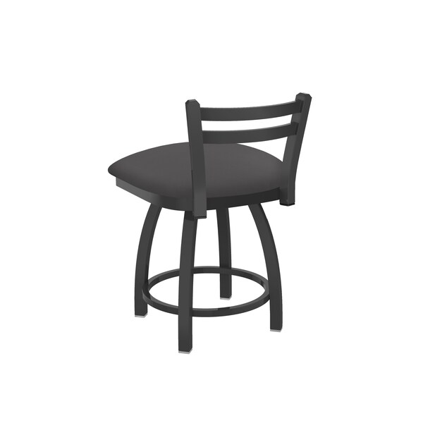 Holland Bar Stool Co 18" Low Back Swivel Vanity Stool, Pewter Finish, Canter Storm Seat - 41118PW004