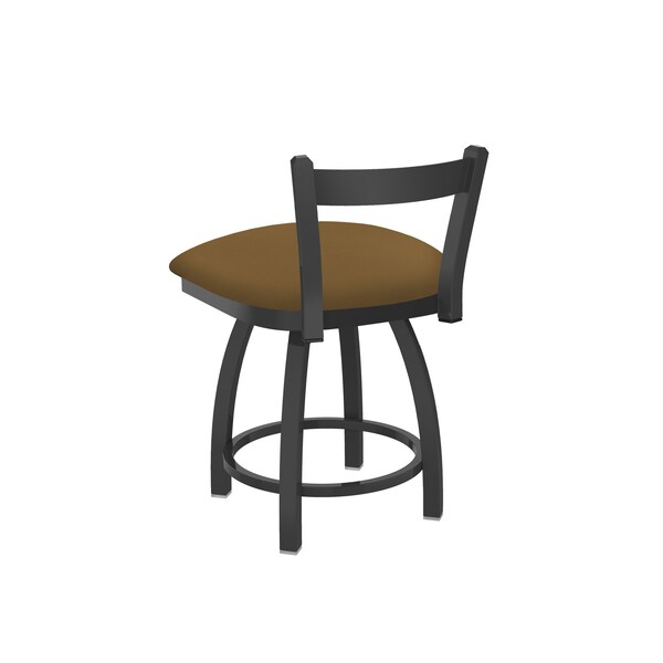 Holland Bar Stool Co 18" Low Back Swivel Vanity Stool, Pewter Finish, Canter Saddle Seat - 82118PW012