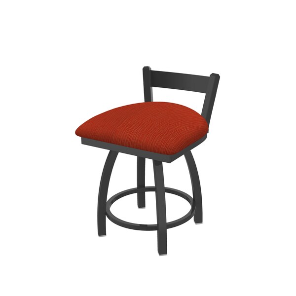 Holland Bar Stool Co 18" Low Back Swivel Vanity Stool, Pewter Finish, Graph Poppy Seat - 82118PW021