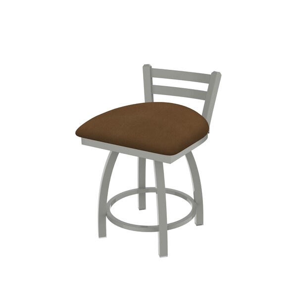 Holland Bar Stool Co 18" Low Back Swivel Vanity Stool, Nickel Finish, Rein Thatch Seat - 41118AN026